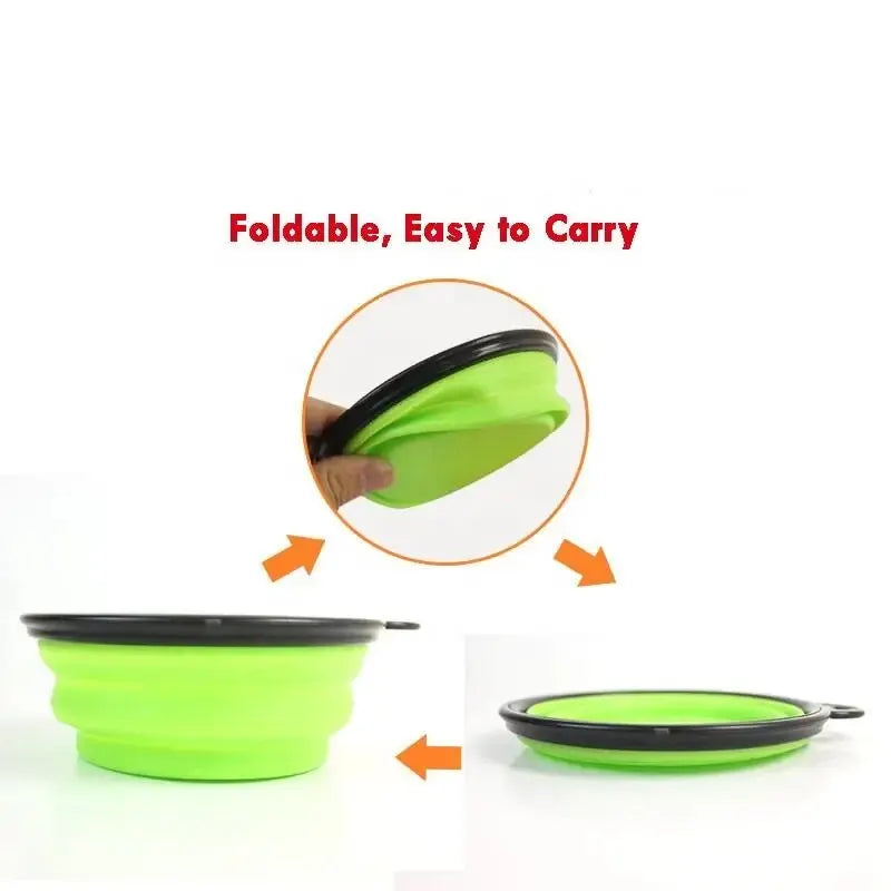 Camping Travel Portable Folding Pet Food Water Bowl