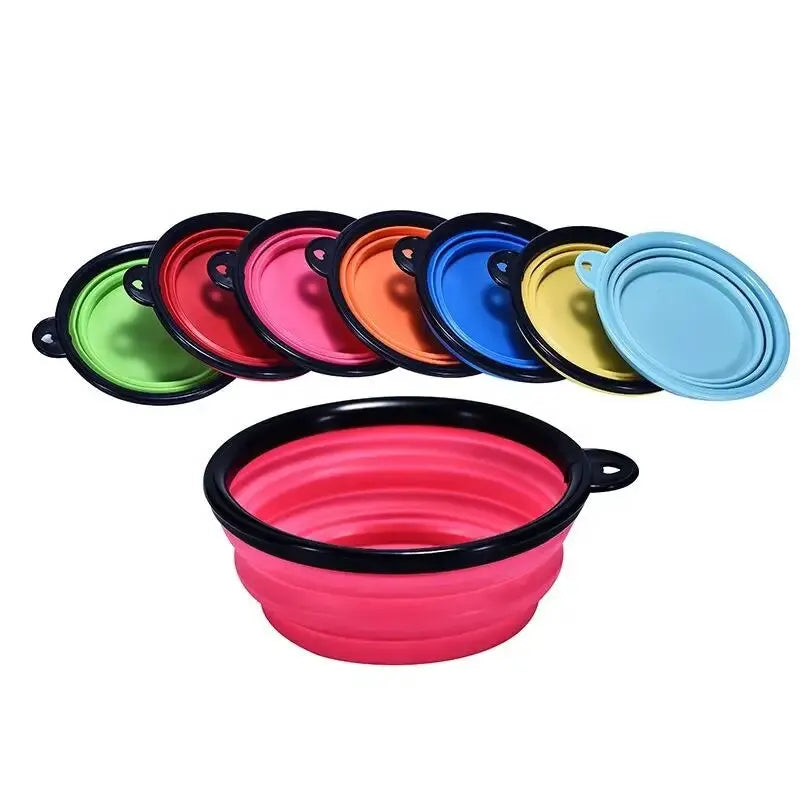 Camping Travel Portable Folding Pet Food Water Bowl