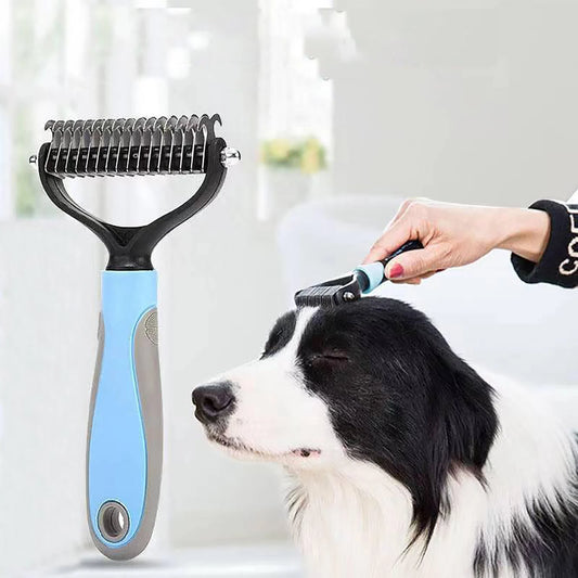 A Pet Cat and Dog Hair Removal Comb Brush